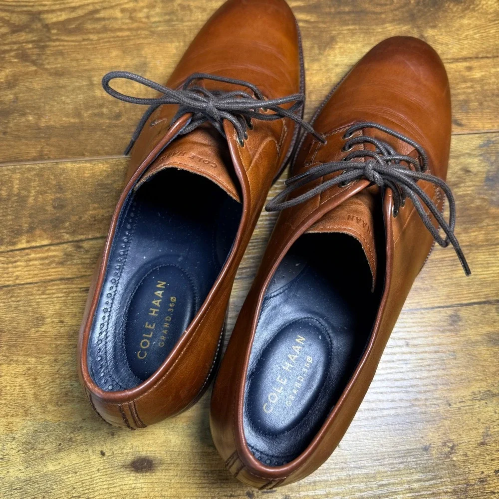 Cole Haan Grand 360 C29029 British Tan Leather Derby Mens 10 M